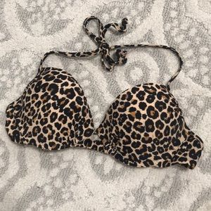 Leopard Print Bikini Top